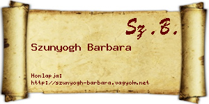 Szunyogh Barbara névjegykártya